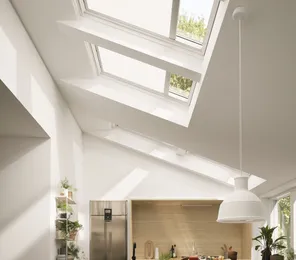 VELUX lichtdoorlatend handbediend gordijn met zijgeleiding (RFL) VR-2