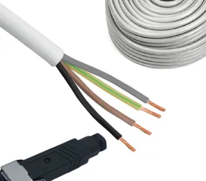 5m 4 aderig wit snoer incl. werkstekker