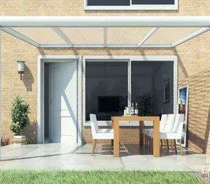 Terrasoverkapping modern creme wit