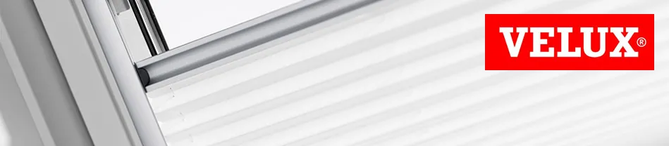 Velux logo met horizontale lamellen in een dakraamkader