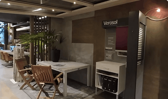 Showroom met verschillende merken zonwering